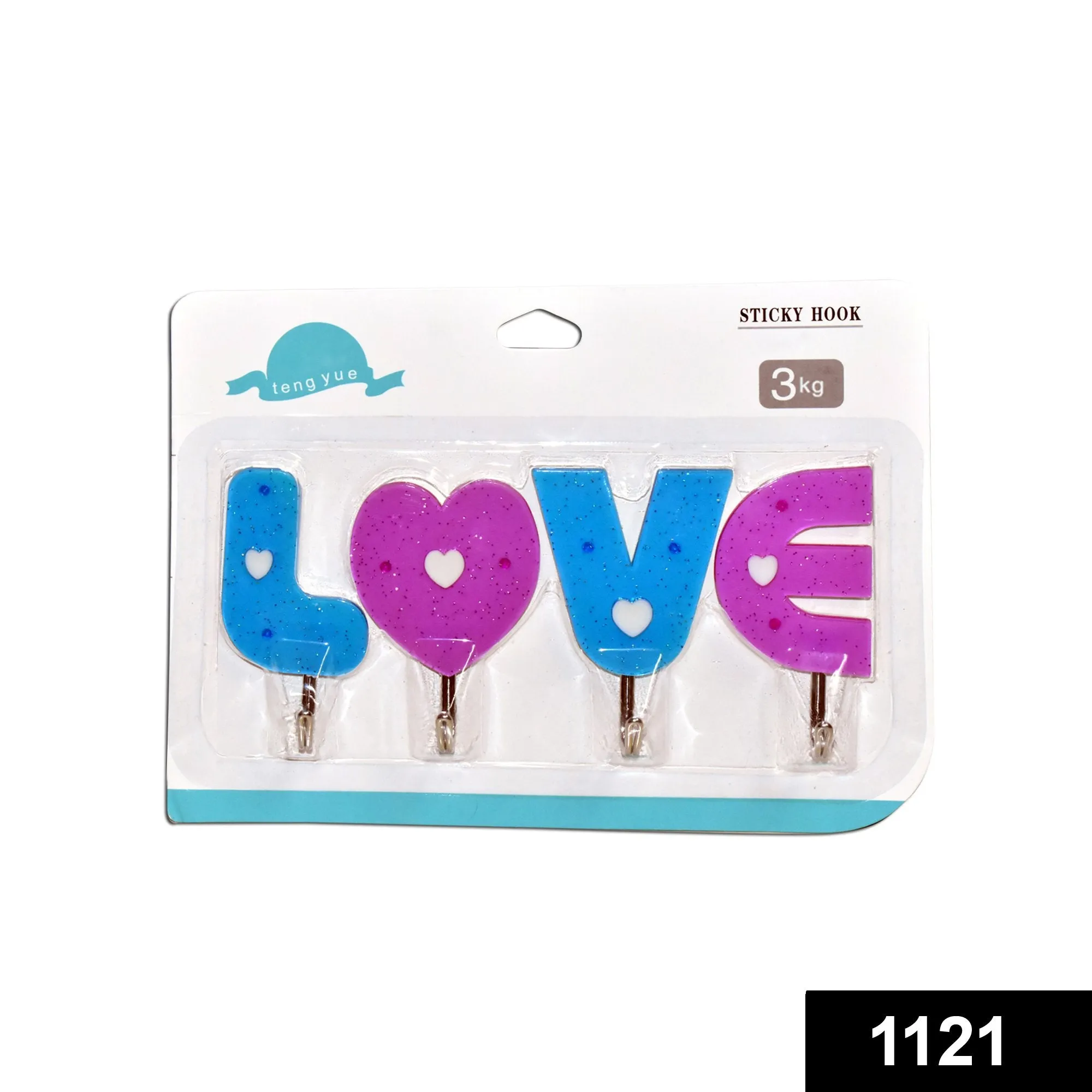 1121 Love Shape Self Adhesive Hooks