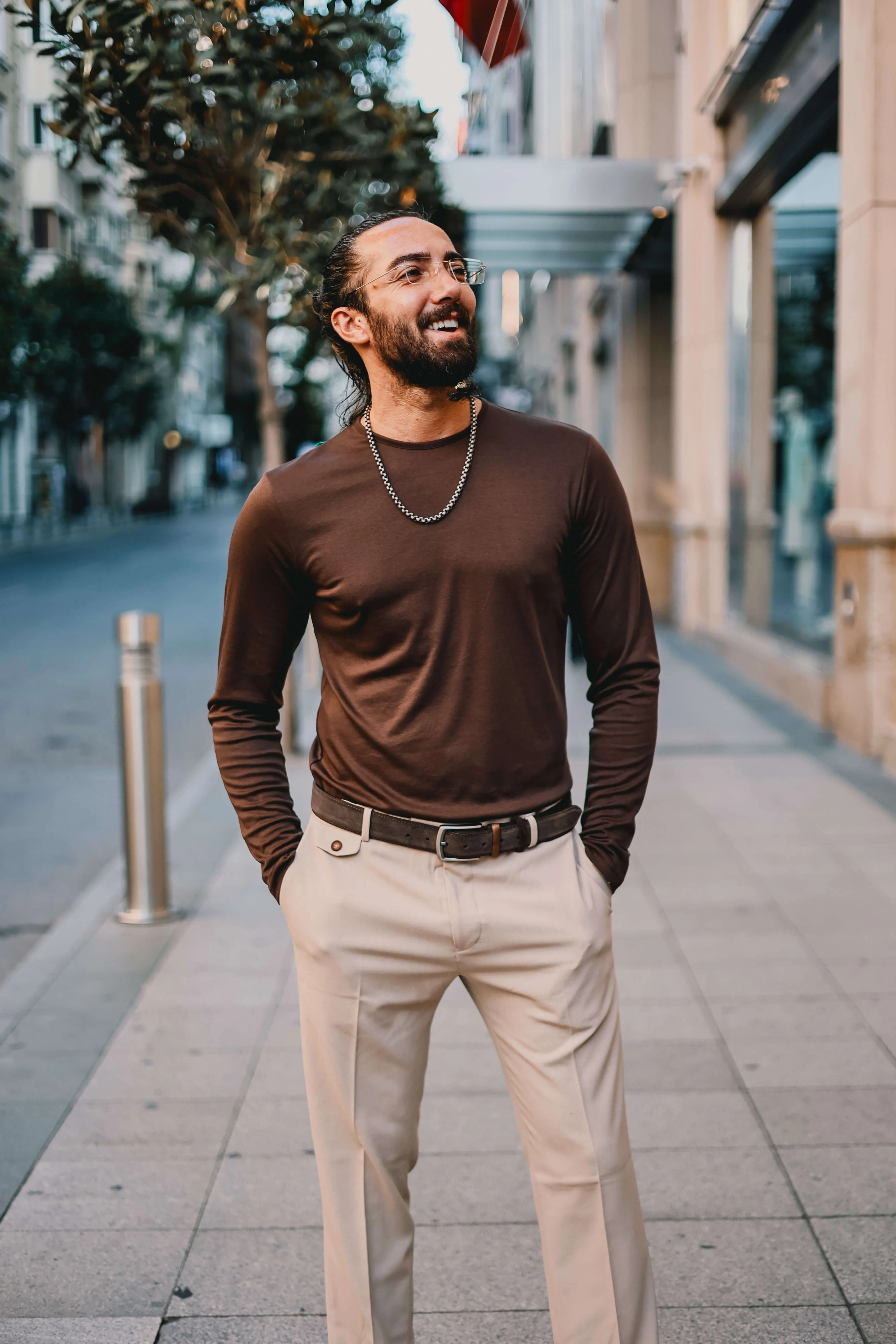Brown Crewneck T Shirt