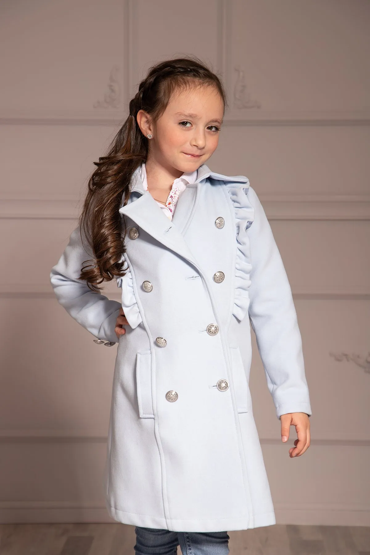 JUNIOR GIRL RUFFLES COAT