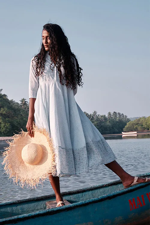 Okhai 'Springtide' Mul Cotton Hand Block Printed Dress