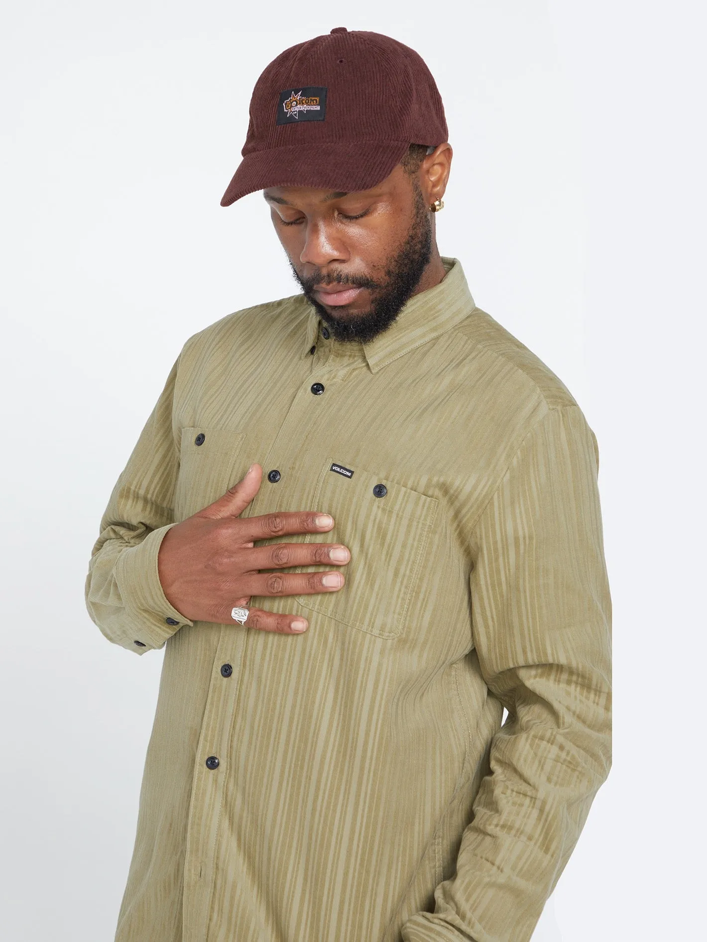 Volcom Entertainment Fat Tony Woven Long Sleeve Shirt - Khaki